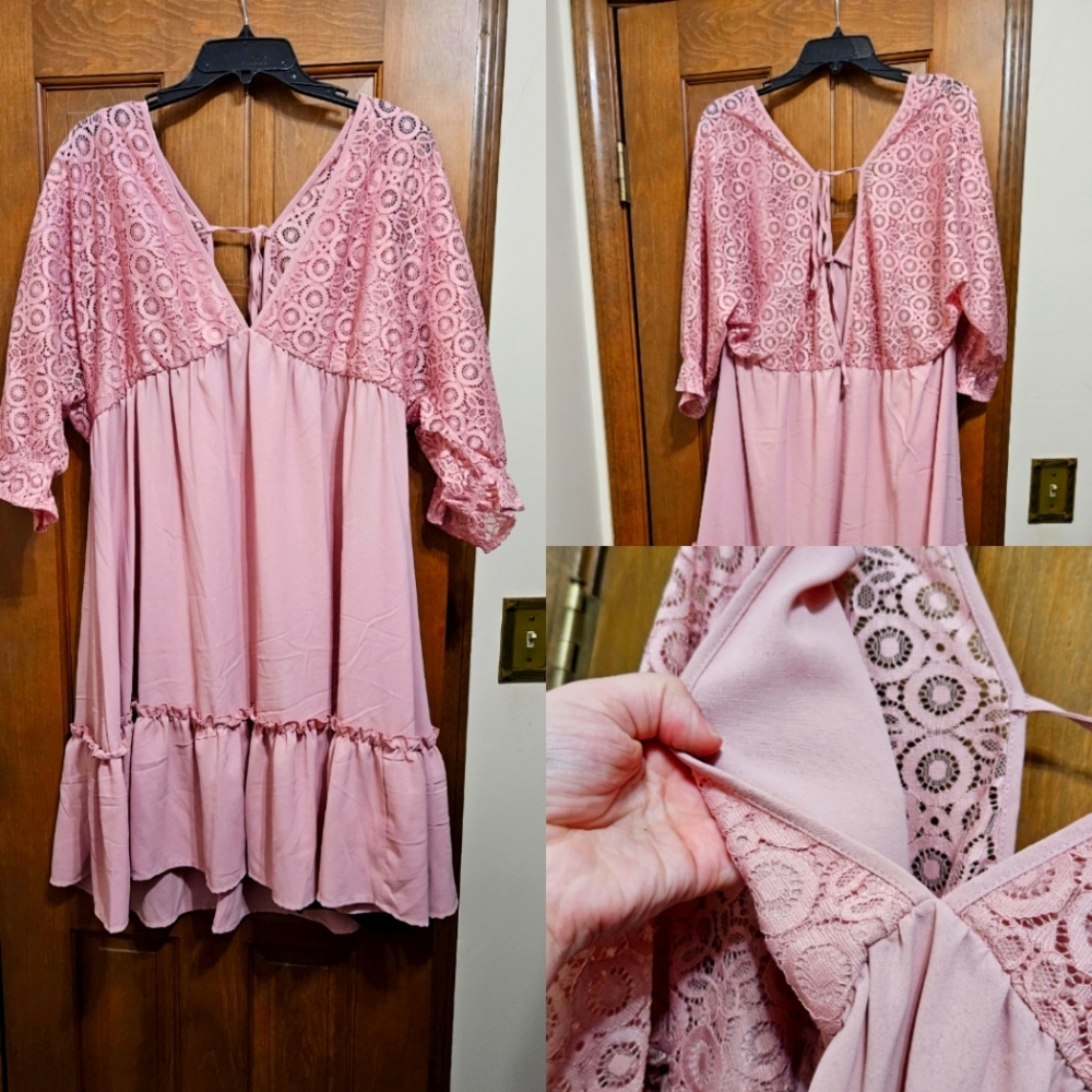 Shein Pink Midi Dress Size 16 | Size 1x-2x | Wedding Guest Party Dress Sundress
